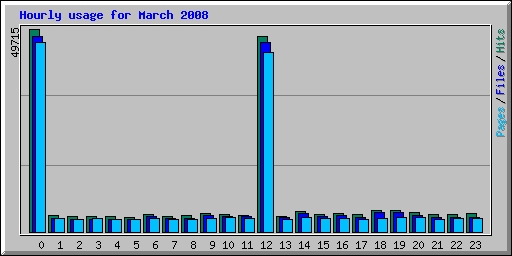 Hourly usage for March 2008
