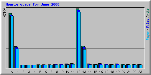 Hourly usage for June 2008