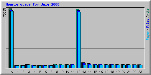 Hourly usage for July 2008