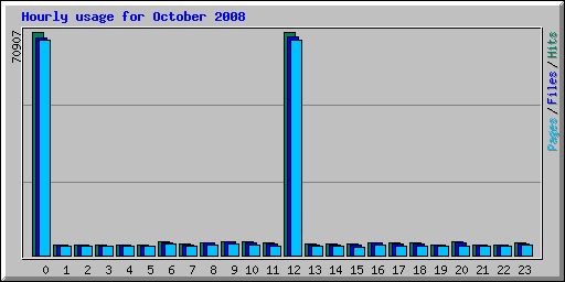 Hourly usage for October 2008