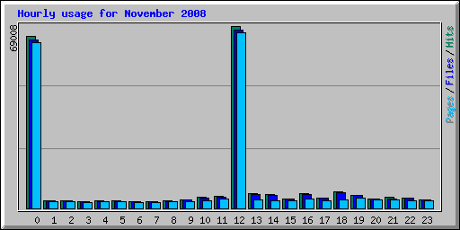 Hourly usage for November 2008