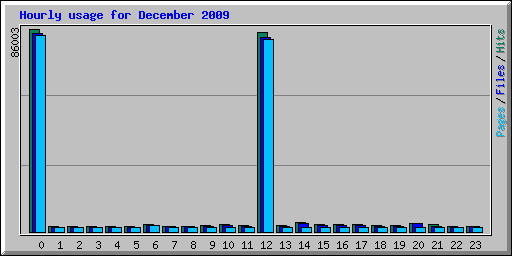 Hourly usage for December 2009