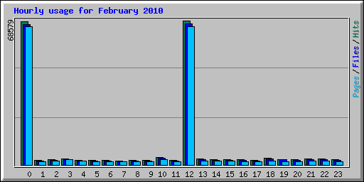 Hourly usage for February 2010