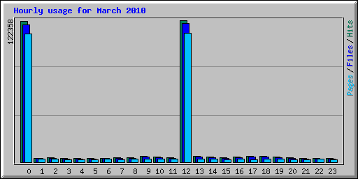 Hourly usage for March 2010