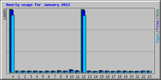 Hourly usage for January 2012