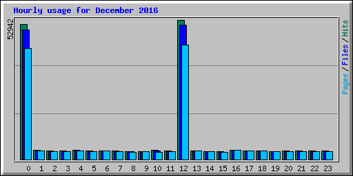 Hourly usage for December 2016